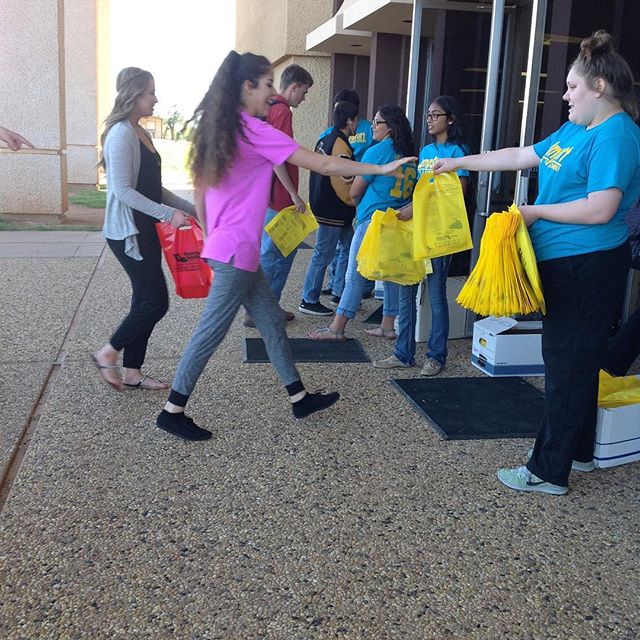 Students Entering the Coliseum